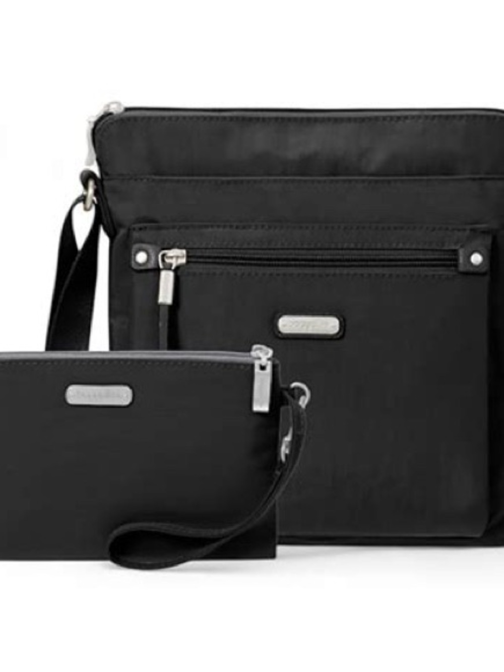 Baggallini Go Bagg Black Crossbody Bag with RFID Wristlet NWT